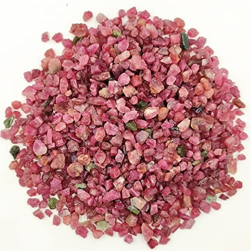 IINKUEYK 500 g große Menge natürlicher roter bunter Turmalin-Kies, Rohkristalle, Chips, Edelstein, Aquarium, Heimdekoration Home Sammlungen