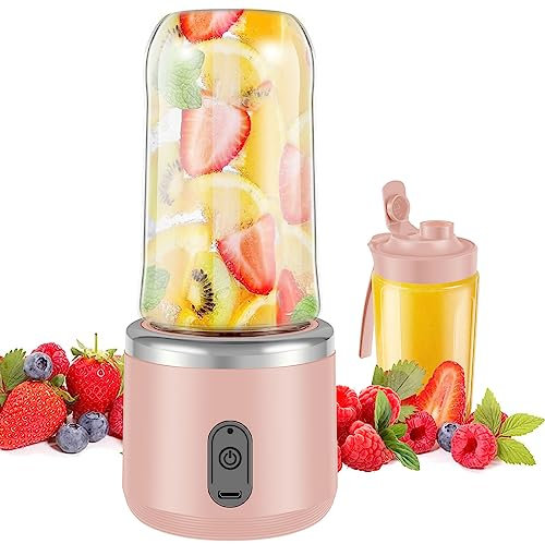 Mini Portable Blender 400ml with 6 Blades, Travel Blender for Juices And Shakes, Fruit Juicer Mixer Personal Electric Juicer Cup Mixer Smoothie Blenders for Kitchens Travel Sports