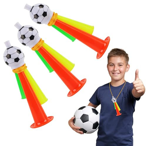 DTXYBC 3 Stück Vuvuzela, Fußball Tröten, Fussball Fan Tröte, Tröte Fussball, Trompetenspielzeug aus Kunststoff, für Kinder Fußball Fans für Fußball-Themenparty, Weltmeisterschaft