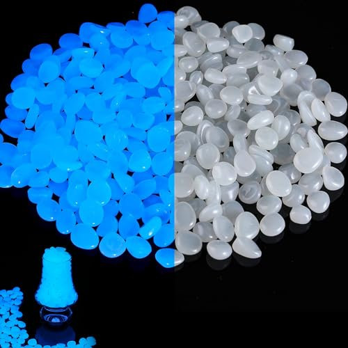 CPYJW 300 Piezas Piedras Decorativas,Decoracion Jardin Blanco Piedras Luminosas Piedras Luminosas Jardin Piedras Para Pasarelas Acuario Plantas Jardín Vivero Decoración(Blanco)