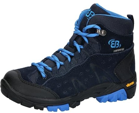 Brütting Stivali da trekking e trekking unisex per bambini Mount Bona High Kids, blu marino, 37 EU