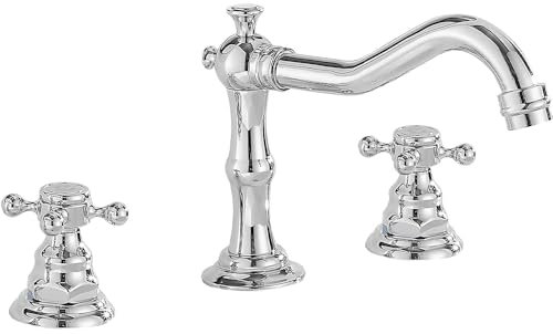 Robinet mitigeur vintage à double poignée 3 trous pour salle de bain, baignoire, 20,3 cm, 2 poignées, 3 trous, chromé