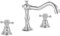 Robinet mitigeur vintage à double poignée 3 trous pour salle de bain, baignoire, 20,3 cm, 2 poignées, 3 trous, chromé