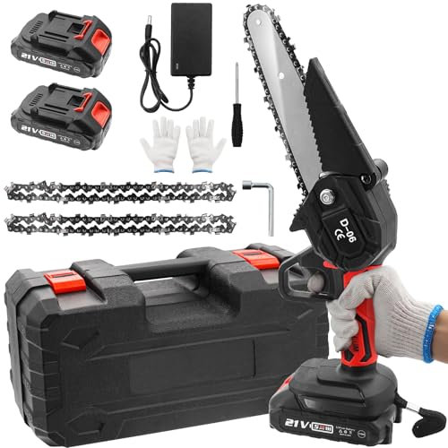 MKSENSE 2-Pack 6 Zoll Kettensäge Kette, Sägeketten, Sägeketten 6 Zoll, Kettensäge Kette, Mini Kettensäge Kette 6 Zoll, Sägeketten 6 Zoll Kette, Mini Akku Kettensägen Kette Ersatz (Schwarz)