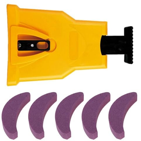 Affilatrice portatile per motosega – Affilatura rapida di catene per motosega (14-20 pollici) con 5 mole – Affilatrice professionale per taglio preciso e durata