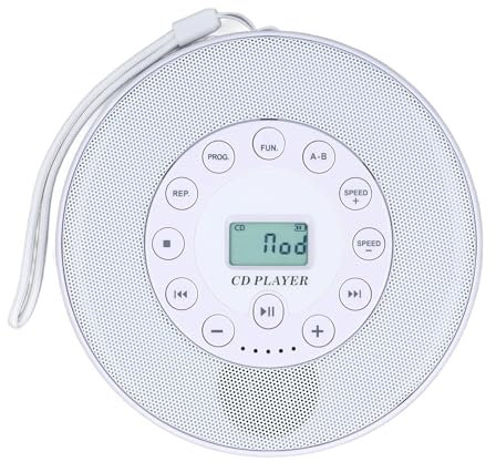 Tragbarer CD Player, Wiederaufladbarer USB CD Player für Auto, CD Player mit Mikrofon, AUX Kabel, Persönlicher MP3 CD Player für Kinder und Erwachsene, Zuhause, Reisen