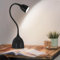 GyroVu Schreibtischlampe, LED Tischlampe, Klein Einstellbar Flexibler Gänsehals Leselampe, Non-flickering 5000K Schreibtischleuchte Augenschutz für Studentenwohnheim, Büro, Home office Schwarz