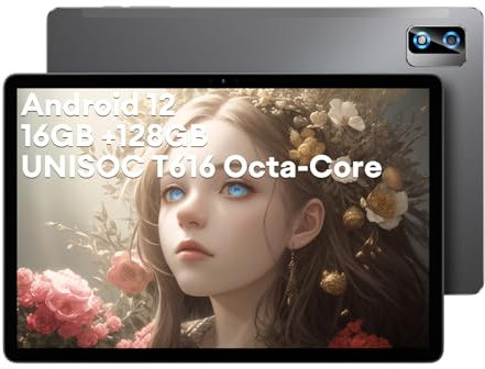 Headwolf WPad2 Tablet 10 pollici Android 12, Unisoc T616 Octa Core, 16 GB RAM 128 GB ROM, 1920 x 1200 FHD, 6600 mAh/20 W PD,16 MP+8 MP,Dual SIM 4G Tablet,Face ID/TUV/GMS/Widevine L1 (W2 - Grigio)