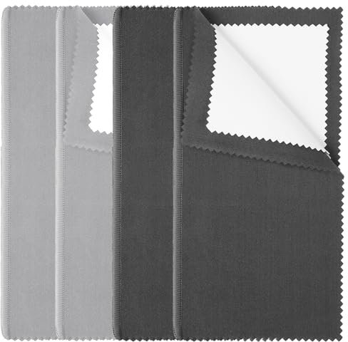 Yuanchu 4 Stück Silberputztuch für Schmuck Besteck & Münzen,Silber Poliertuch Wiederverwendbare Reinigungstuch Vierschichtige Silberputztuch zur Reinigung für Gelbgold Platin Edelstahl