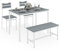 PULUOMIS Dining Table and 2 Chairs with Bench, Kitchen Dining Table and Chairs Set 4 Piece Furniture, Space Saving Design for Home Living Room, Grey and White
