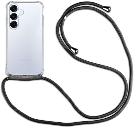 betterfon Handykette Hülle kompatibel mit Samsung Galaxy S25+ | Smartphone Hülle Case mit Band | Handyhülle Handyband zum Umhängen | Schwarz