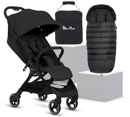 Silver Cross Clic 2 Stroller, Travel Bag & Footmuff, Birth to 22kg, Space | For Life on the Go, Our Lightweight, Compact Everyday Stroller, One-Hand Self-Standing Fold, Travel Bag & Footmuff Included