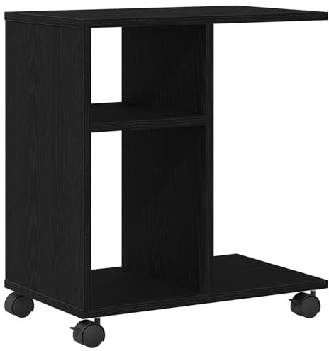 vidaXL Kompakter rechteckiger Beistelltisch Schwarze Eiche Mit Stauraum Moderne Möbel Für Wohnzimmer Schlafzimmer Stylisches Design Akzent Holzwerkstoff Tragbar