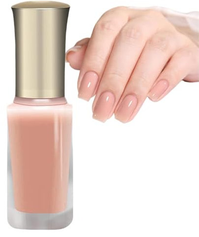 Jelly Nail Polish - Sheer Translucent Nude Varnish for French Manicure - Long-Lasting Beige Neutral Color - Quick-Dry Formula, No Baking Needed - 10ml Bottle