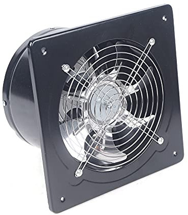 Aangeebone Ventilateur d'extraction 200 mm 220 V axial industriel - Ventilateur de chantier - Ventilateur mural - 850 m³/h - Pour toilettes, salle de bain, cuisine - 200 mm - Noir