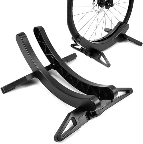 Zymuegist Fahrrad Bodenständer, Verstellbare Fahrradständer für alle 26–80mm Breiten Fahrradreifen für die Aufbewahrung von Rennrädern im Innenbereich (Schwarz)