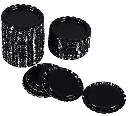 Housoutil 100pièces Capsules De Bouteilles Pour Biere Decoratives Intermediaire Resistantes Lot De Noir