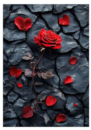 TODOAA Boho Plante Affiche Decoration Murale Belle peinture artistique Tableau Esthétique Images Murales pour la Maison, Bureau, Salon, Chambre(Rouge 60)-50x70cm Sans cadre