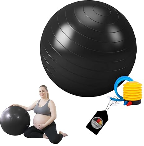 Gymnastics Ball, Pezziball, Sitting Ball, Training Ball, Fitness Ball & Balance Yoga Ball with Pump, Pilates Ball, Robust for Adults, Office, Pezzi Balls, Gymnastics Balls, Pregnancy, Pregnant, 65 cm