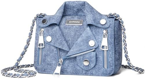 Sfly Damen-Umhängetasche, Kettenriemen-Tasche, Schultertasche, Leder-Umhängetasche, Handtasche, Abendtasche, Clutch, Geldbörse, einzigartige süße Tasche in Jackenform