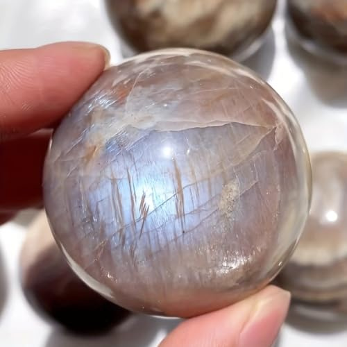 1pc 5,5-6cm blau Mondstein Ball Kristall Flash Home Dekoration heilen Kristalle spirituelle Gemstone Stone