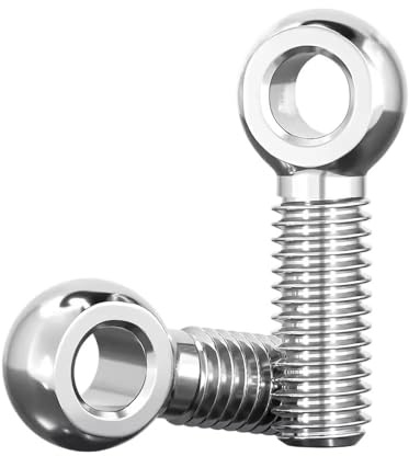 Perno de ojo, tornillos anillo, pernos hombro acero inoxidable 304, varios tamaños (90 mm x M10 (2 piezas))(50mm*M6 (5Pcs))