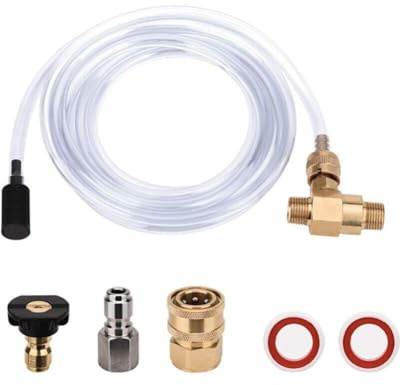 Homeponnew Pressure Washer Soap Injector Kit with Adjustable Chemical Dispenser, 3/8 Inch Quick Connect, for 3M Hose & Filter, Compatible with 5000 PSI Pressure Washers