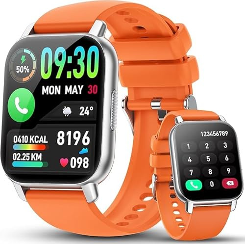 Smart Watch for Men Women Answer Dial Call, 1.91 Bluetooth 5.4 Smartwatch with Heart Rate Sleep Monitor, 112+ Sports Modes Fitness Tracker, IP68 Waterproof Activity Watches for Android iOS. Orange