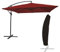 Happy Garden Parasol déporté Molokai carré 2.7x2.7m Rouge avec manivelle. Parasol déporté inclinable, Rabattable et Rotatif avec Housse de Protection.