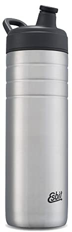 Esbit Sportflasche Majoris - Edelstahl Trinkflasche 800 ml - mit praktischem Loop Verschluss und Silikon Mundstück