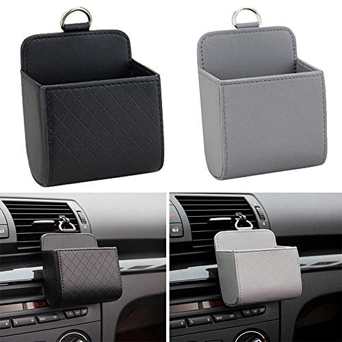 2 Stück Auto Vent Aufbewahrungsbox, Auto PU Aufbewahrungsbox, Auto Interieur Aufbewahrungstasche, Universal Auto Aufbewahrungstasche, für Lagerung wie Stift, Handy, Schlüssel, Münze, Brille