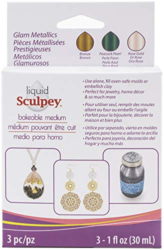Polyform Sculpey Liquid Medium-Glam Metal 3 x 29 ml, 29 ml,ALSGLM1