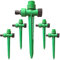 Suinga 5 x PINCHO Porta ASPERSOR. Rosca Superior Hembra 1/2 y Macho 3/4 en el Mismo Producto. Rosca Lateral 3/4. Fabricado en plástico Ultra Resistente, Verde