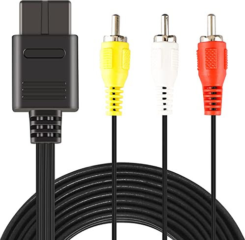 Link-e : Cable AV Audio Video RCA Compatible avec la Console Nintendo 64, Super Nintendo et Gamecube (N64, SNES, Supernes, GC)