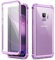 Dexnor Coque pour Samsung Galaxy S9, Housse Pare-Chocs en Silicone Antichoc Boîtier Transparent Étui de Protection Intégrale à 360 Degrés avec Protecteur D'écran Intégré - Violet