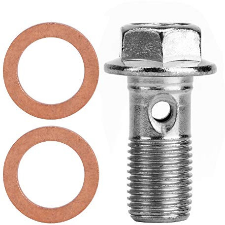 Qiilu Vite cava freno moto, 100% nuovo in acciaio inox Vite tubo motore Bullone tubo freno motore Vite olio Bullone tubo freno per freno