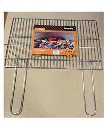 Griglia Per Barbecue Cromata 60x40 Con Manici Pieghevoli Mcz