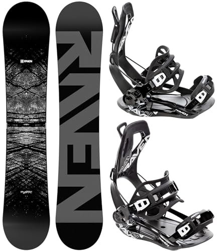 RAVEN Snowboard Set: Snowboard Mystic + Bindung Fastec FT360 Black (150cm + FT360 Black M)