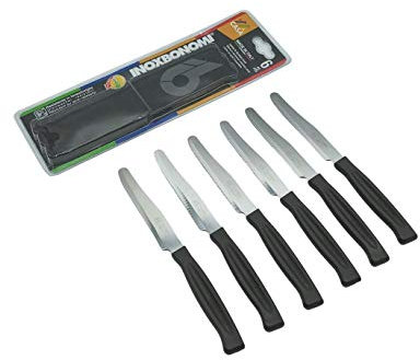 Lot de 6 couteaux de table à pizza en forme de fruits, gris