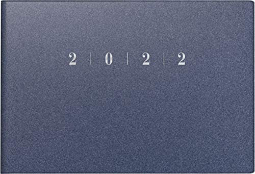 rido/idé 7017563302 Taschenkalender Septimus, 2 Seite = 1 Woche, 152 x 102 mm, Kunststoff-Einband Reflection blau, Kalendarium 2022