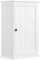 Yaheetech Wall Mounted Kitchen Storage Cabinet Single Door Wooden Cupboard with 3 Tiers Shelves for Bathroom Living Room Hallway, White