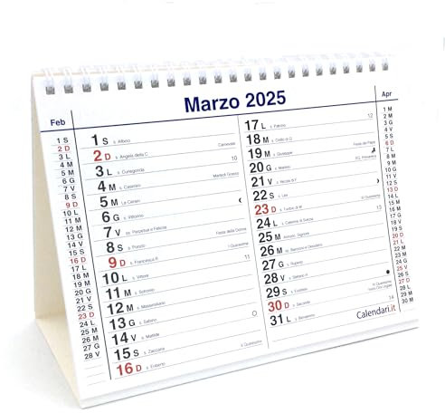 Calendario 2026 da tavolo olandese santi e lune cm 20x15 per ufficio casa e lavoro (30 FACCIATE)