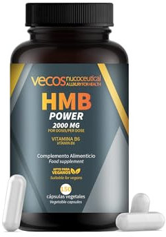 HMB puro con Vitamina B6 para Ganar Masa Muscular, Potenciar tus Músculos y Anticatabolico | Mejora el Rendimiento Deportivo | 150 cápsulas | APTO VEGANOS