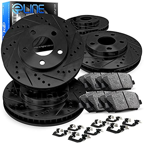 R1 Concepts Front Rear Brakes and Rotors Kit |Front Rear Brake Pads| Brake Rotors and Pads| Ceramic Brake Pads and Rotors |Hardware Kit|fits 1995-1999 BMW M3, 1998-2002 BMW Z3