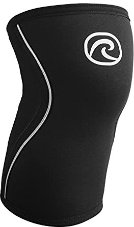 Rehband Rodilleras, soporte de rodilla de neopreno de 3 mm, manga de compresión de rodilla para correr, fitness, entrenamiento funcional, Color:Negro, Talla:XXL