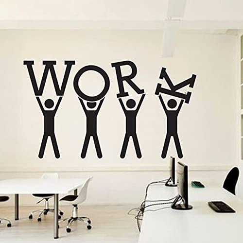 NSRJDSYT Arbeit Wort Wandtattoo Büro Team Business Worker Motivational Innenarchitektur Büro Dekoration Vinyl Wandaufkleber Wandbild 75x131cm