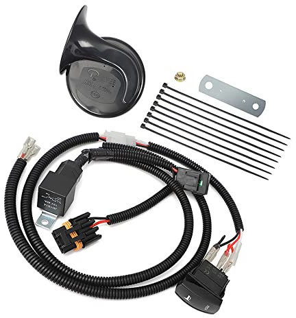 CENPEK RZR Hupen-Set, 12 V, blaue LED-Taste, Wippschalter, universelles UTV Horn Kit