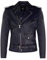 Infinity Leather Giacca da Motociclista da Uomo in Pelle Blu Navy con Logo Brando XL