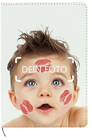 MEGAUK Notizbuch Zum Selbstgestalten - Personalisierte Foto Notizbuch Kunstleder-Tagebuch - Reisetagebuch mit Foto Text Bedrucken Lassen - Fotogeschenk