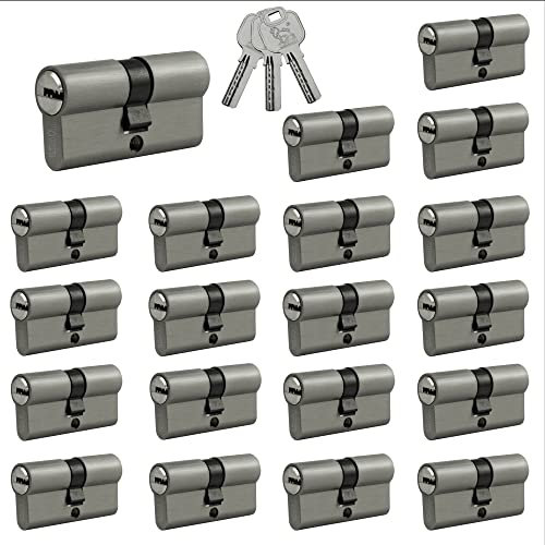 Gleichschließende Schließzylinder 60 mm (30/30 mm) inkl. 3 Schlüssel pro Zylinder (Zylinderanzahl nach Wunsch) (15x Profilzylinder 60 mm (30/30 mm))